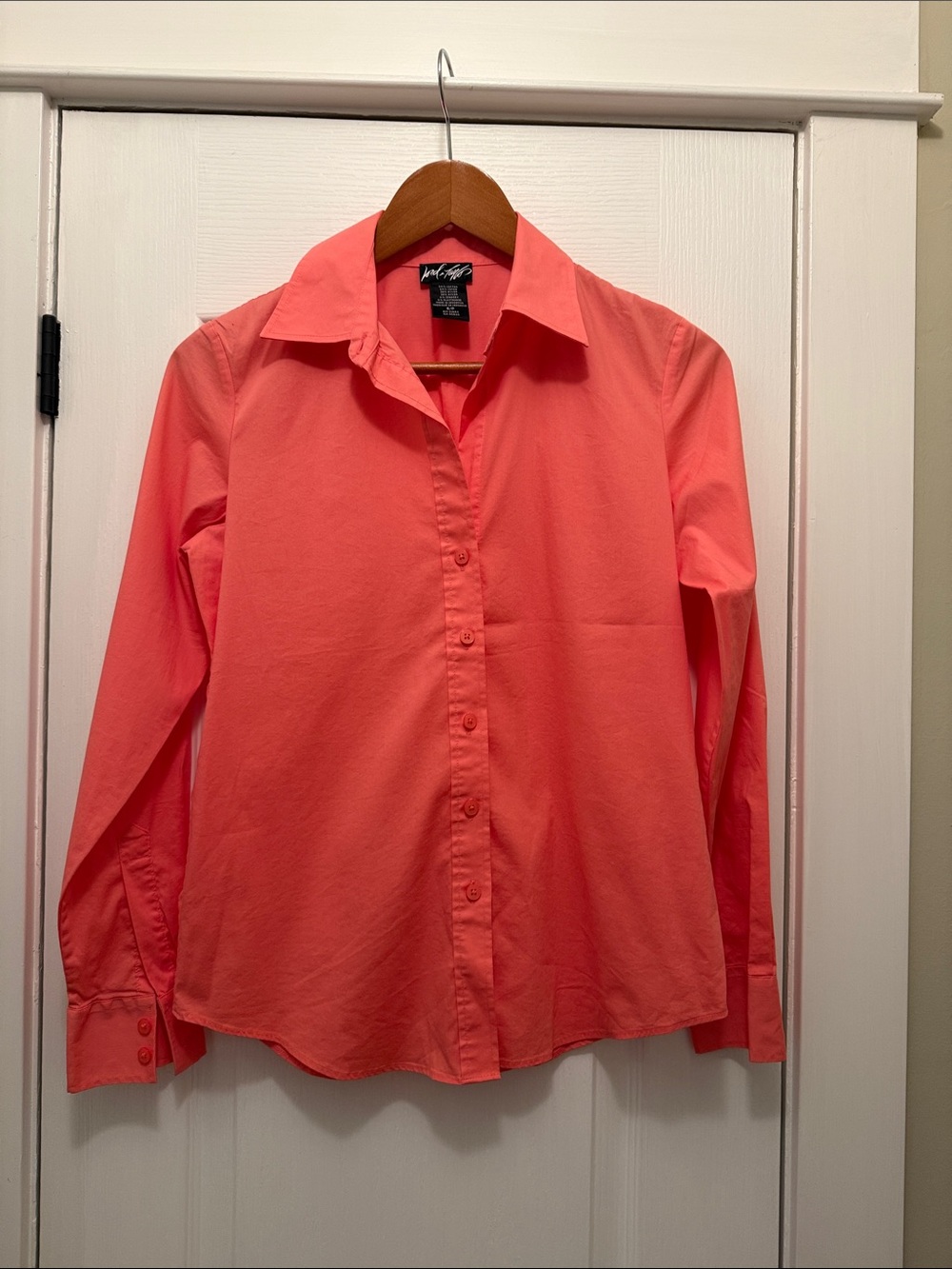 Lord & Taylor Coral Button-Down Shirt